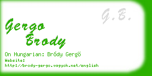 gergo brody business card