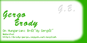 gergo brody business card